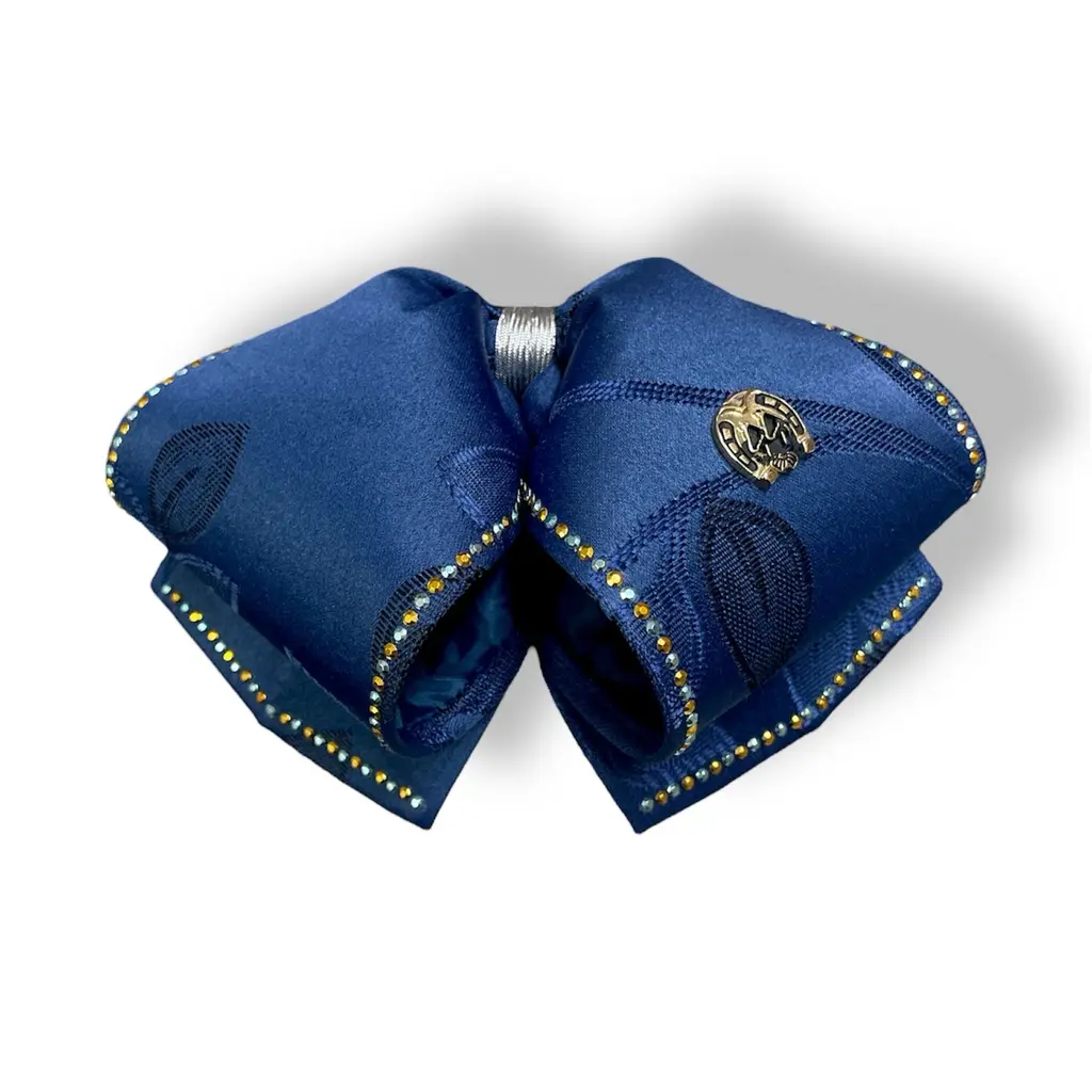 MOÑO AZUL LISO CON PIEDRAS ADULTO | Vestir Charro